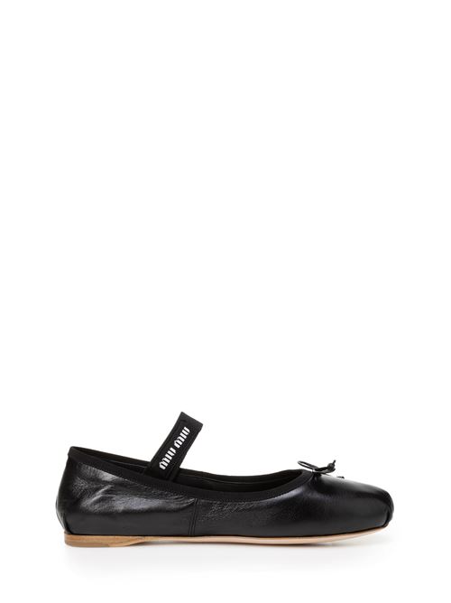 Leather ballet flats MIU MIU | 5F794DXUUFDX05F0002